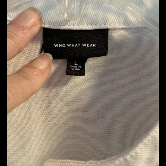 Who What Wear White Denim Button Down Dress Size Large - Picture 2 of 7